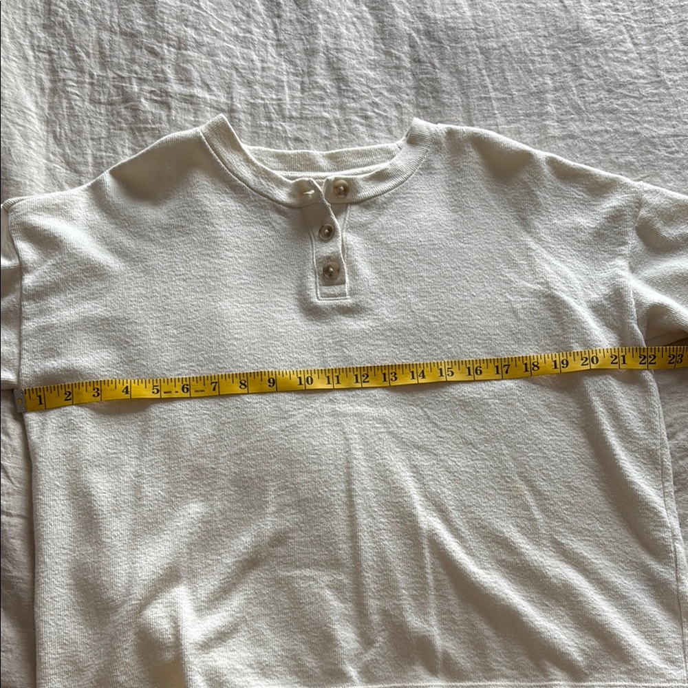 Madewell Off-White Textured Henley Top - Picture 8 of 10